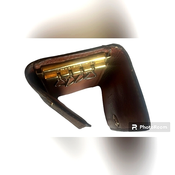 LOUIS VUITTON AUTHENTIC LEATHER SIGNATURE MONOGRAM KEYHOLDER UNISEX EUC - Picture 3 of 7